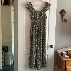 Chic Olive Floral Jumpsuit